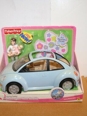 Fisher Price Loving Family #75342 Light Blue Volkswagen New Beetle (2001) NEW